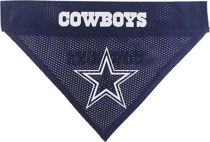 Pets First NFL Dallas Cowboys Reversible Bandana Size XX-Large for Dogs & Cats. 2 Sided Sports Bandana, Premium Embroidery Team Logo, Many NFL Teams Available