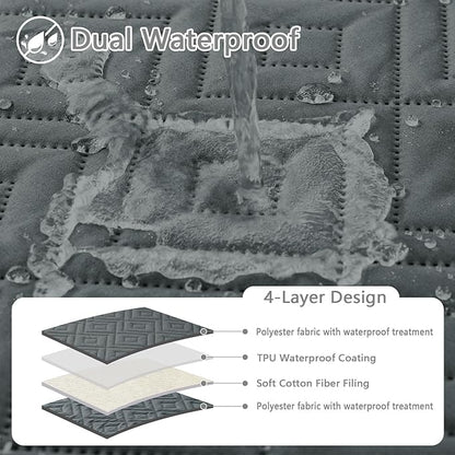 hyha Waterproof Dog Blanket, Soft Dog Bed Cover Pet Blankets, Waterproof Sofa Couch Cover for Dogs Washable, Reversible Pet Couch Covers for Sofa Furniture (30x70 Inch, Dark Grey/Dark Grey)