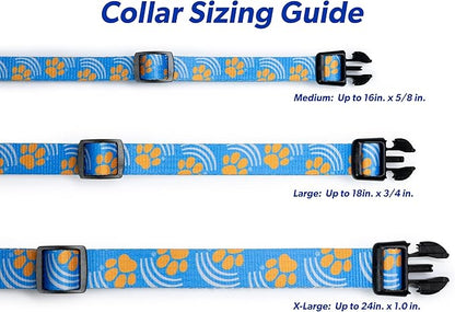 MS-5 Automatic Pet Door Collar, Genuine High Tech Pet Brand Dog Collar for Power Pet Doors - Deluxe Strap (Paw, Medium) - DC-PAW-MS5-M