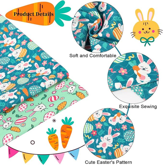 ARING PET Easter Dog Bandana 2 Pack-Cute Green Easter Eggs Dog Bandanas, Reversible Rabbit&Carrot Dogs Triangle Bibs Bunny Pet Scarf