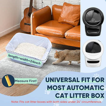 160 Count Cat Litter Box Liners Compatible with Litter Robot 3 & 4, Cat Litter Liners for Automatic Litter Box, 10-12 Gallon Heavy Duty Waste Bags with Drawstrings, 25.19" x 15.7"