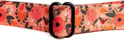 Lucy & Co. Posy Pink Dog Collar - Durable Lightweight Designer Collar for Pets - Adjustable Metal Safety Buckle - Coral Pink Floral - Small