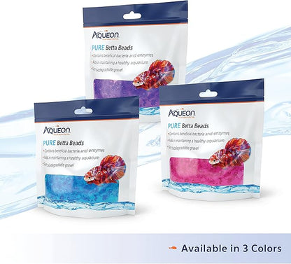 Aqueon Pure Betta Beads, Purple (Pack of 2)
