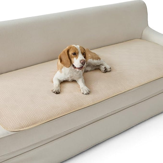 Bedsure Waterproof Couch Cover for Dogs Washable - Waterproof Blanket for Couch Sofa Cozy, Lightweight Furniture Protector for Pet Cat Quick Drying Puppy, Sandy Tan, 30x70IN