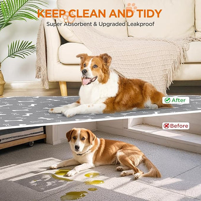 Washable Pee Pads for Dogs Large 54" x 54" 2-Pack Reusable Puppy Pads Pet Training Pads, Fast Absorb Dog Mats, Waterproof Whelping Pad, Non-Slip Protects Against Urine Leakage