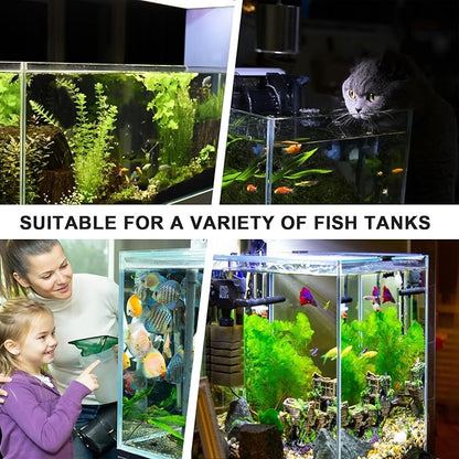 2PC 7 Holes Upgraded Aquarium Plant Holder, Aquatic Plants Cup for Tank, Fish Tank Plant Holder with Long Hook, Aquarium Feeder for Aquascape Decorations on Top of Tank (Transparent-2PC)