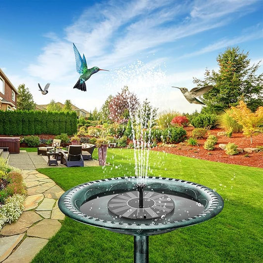 AISITIN 2 x 1.5 W DIY Solar Powered Garden Fountain with 6 Nozzles Effects for Ponds, Bird Bath, Aquarium, Garden Fountain
