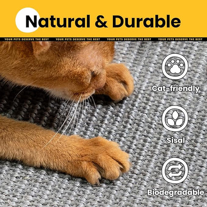 Cat Scratcher Mat,Natural Sisal Cat Scratch Pad,Horizontal Floor Cat Scratching Pads Rug for Indoor Cats Grinding Claws Nails,Cat Furniture Protector for Couch & Carpets & Sofas