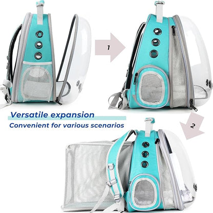 Lollimeow Expandable Cat Backpack Carrier for Large Cats & Small Dogs - Airline Approved Pet Bubble Backpack with Dual-Side Expansion, Perfect for Travel, Hiking & Outdoor Adventures, Up to 16lbs