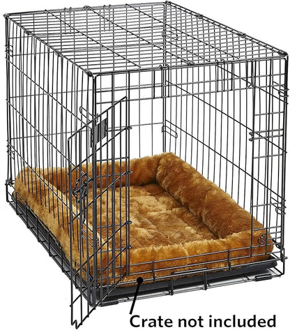 MidWest Homes for Pets QuietTime XXS Dog Bed – Cinnamon Faux Fur Bolster, Ultra-Soft and Machine Washable, Fits 18-Inch Crates and Carriers, for Small Dogs and Cats