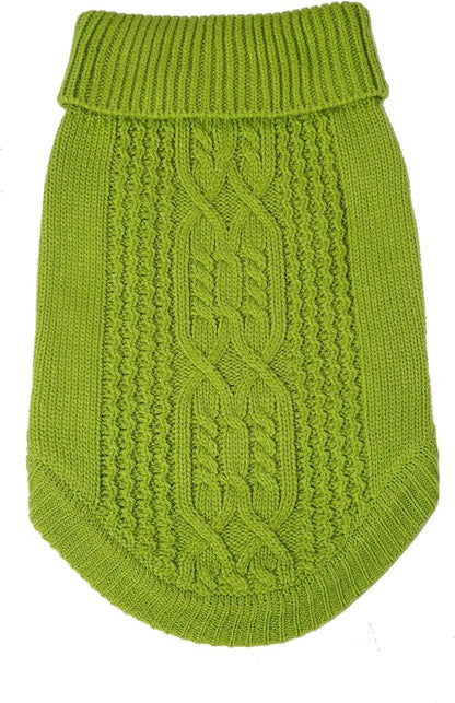 Stretchy Cat Sweater - 17 Colors & 6 Sizes | Snug Winter-Ready Knit for Boy/Girl Cats & Kittens(Green, Medium)