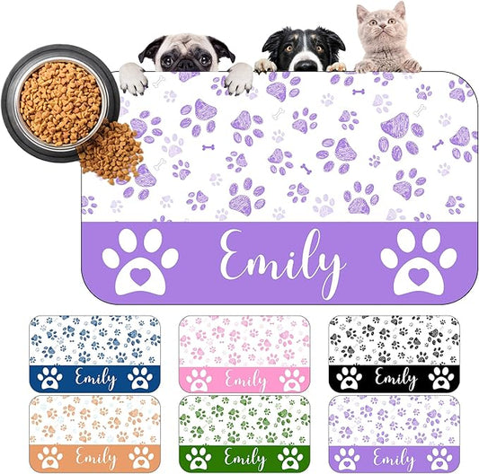 24'x16" Personalized Dog Cat Mat with Name Photo Custom Placemat Feeding Mats for Food and Water Customized Non-Slip Waterproof Doormat for Bowls Outdoor Indoor Floors Gifts for Pet Owner