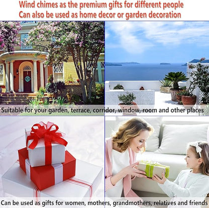 Outdoor Cat Wind Chimes, Gifts for Mom & Grandma & Family, Music Wind Catcher, Mobile Wind Bells, Memorial WindChimes, Blessing Windchime for Garden/Home/Balcony/Lawn/Yard/Indoor/Outside Decoration
