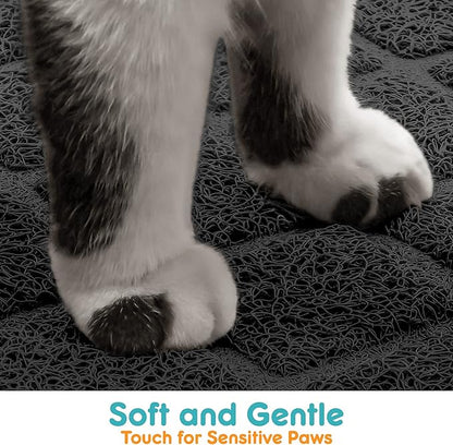 Cat Litter Mat Litter Trapping Mat, 24" x 17" Premium Durable PVC Grid Mesh with Scatter Control, Non-slip, Less Waste Cat Litter Box Mat, Soft on Kitty’s Paws, Urine Waterproof