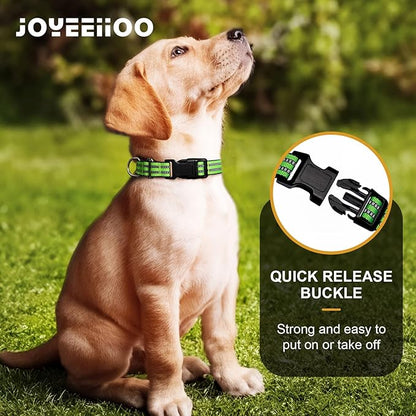 Martingale Dog Collar, Adjustable Nylon Reflective Collar with Buckle No Pull Dog Collar for Small Medium Large Dogs (Lime Green Small)