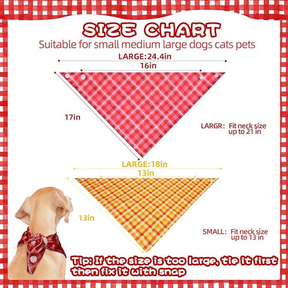 PAWCHIE Dog Bandanas Small Reversible Styles Pet Triangle Scarf Bibs - Adjustable with Two Snaps - Kerchief Set Accessories for Dogs, Puppy, Cats