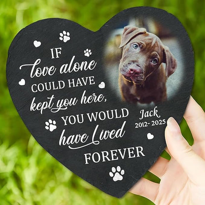 Personalized Dog Memorial Stone with Photo and Name Custom Pet Remembrance Plaque Sympathy Keepsake for Loss of Dog Outdoor Grave Garden Memorial Decor