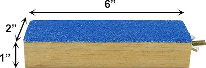 Spoiled Pet® Bird Cage Perch Stand 2-Pack - Beak and Foot Grinding Platform - Parakeets, Cockatiels, Canaries, Finches, Conures, Lories, and Budgies - Hamsters and Gerbils (Wood Perch)