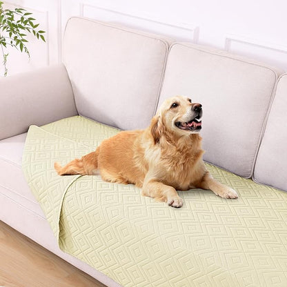 hyha Waterproof Dog Blanket, Soft Dog Bed Cover Pet Blankets, Waterproof Sofa Couch Cover for Dogs Washable, Reversible Pet Couch Covers for Sofa Furniture (40x70 Inch, Beige/Beige)