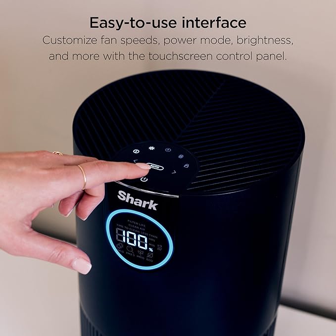 Shark Air Purifier for Home, Office, and Bedroom, Clean Sense Technology, HEPA Air Filter, 1200 Sq Ft, Captures 99.98% of Particles, Pet Dander, Pollutants, Dust, Smoke, Allergens & Smells, HP202