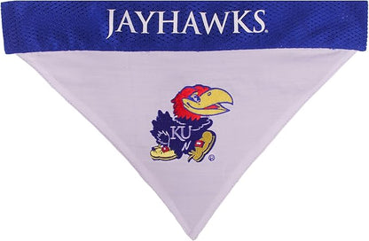 Pets First Collegiate Pet Accessories, Reversible Bandana, Kansas Jayhawks, Small/Medium