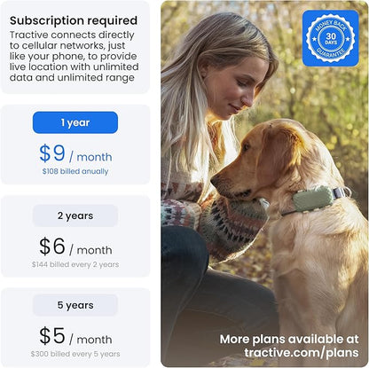Tractive XL Smart Dog GPS Tracker | Live Pet Tracker with Virtual Fence | Vital Signs Monitoring of Heart & Respiratory Rate | Up to 1-Month Battery Life | Dog Collar Attachment (Green)
