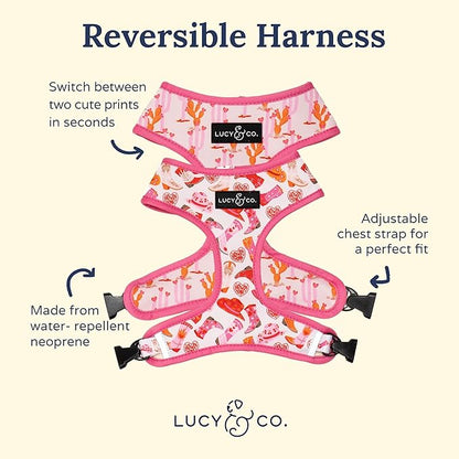 Lucy & Co. Little Lamb Adjustable Dog Collar- Cute Designer Pet Collar for Small, Medium, Large Dogs- Buckle Closure Dog Accessories, Large, Yellow Floral