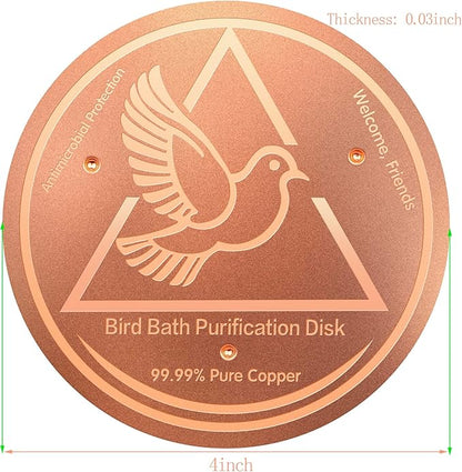 Bird Bath Purification Disk, 99.99% Copper Disc for Bird Bath Copper Disk Cleaner Safe for Outside Birds Fountain Disc Accessories, Fit for Outdoor Birdbath Bowl (3 pcs)