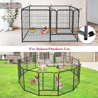 Dog Playpen Dog Fence Outdoor for Yard, 32inch 34 Panels Dog Pens Outside Anti-Rust Pet Playpen Exercise Pen with Lock for Large Medium Small Dogs, Portable Pet Fence for Yard RV Camping