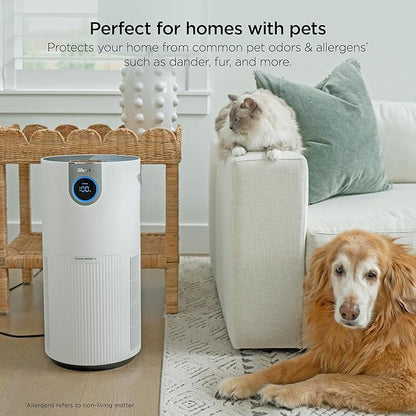 Shark HP232 Clean Sense Air Purifier MAX with Odor Neutralizer Technology, Allergies, HEPA Filter, 1200 Sq Ft, XL Room, Whole Home, Captures 99.98% of Particles, Allergens, Smells & More, Grey