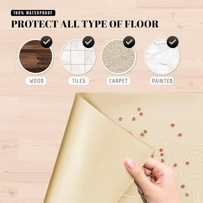 AVERYDAY 100% Waterproof Thicker Silicone Dog Food Mat, 0.63'' Raised Edge Bowl Mat for Food & Water, Non Slip Pet Feeding Placemat for Messy Drinkers, Perfect for Large Medium Small Breeds, 32"x24"