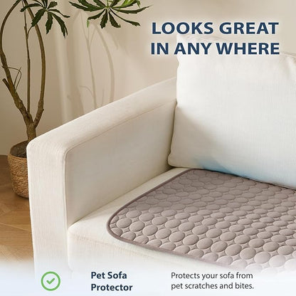 MICROCOSMOS Summer Cooling Mat & Sleeping Pad- Water Absorption Top, EZ Clean, Easy Carry, Materials Safe. Keep Cooling for Pets, Kids and Adults.(Brown, 28" x 22")