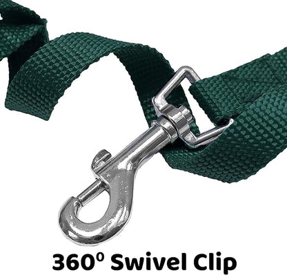 Downtown Pet Supply - Long Dog Training Leash for Recall & Obedience - Nylon, 30 ft, Hunter Green