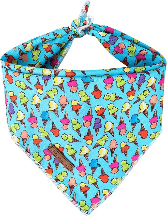 Summer Dog Bandana, Hawaii Bandana for Small Medium Dog, Cute Blue Puppy Bandana, Cotton Adorable Pet Triangle Bid Scarf Kerchief for Girl Boy Dogs or Cats