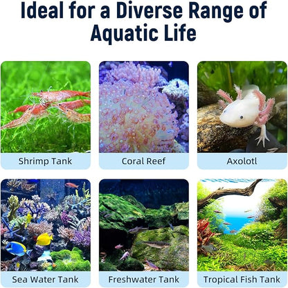 Aquarium Chiller Fan,Fish Tank Cooler with Temperature Control,Minimum Setting 59℉,Auto Start/Stop,Refrigeration Effect 3-7℉,3-Speed Modes,for Axolotl Seawater Freshwater Coral Grass Tank