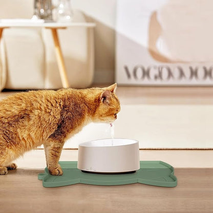 Coomazy Avocado Non-Slip Cat & Dog Feeding Mat - Thicker Silicone Mat with Raised Edge for Food & Water