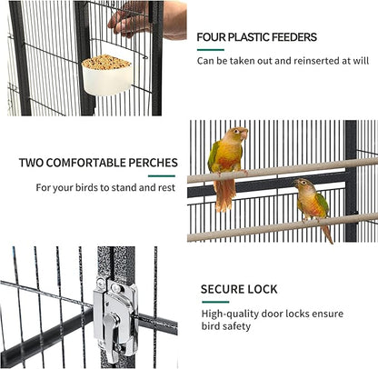 YINTATECH 53 inches Bird Cage Seed Catcher & Birdcage Cover, Bird Cages for Parakeets, Parrot, Cockatiel, Pigeon, Finch cage for Birds