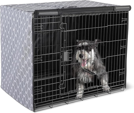 Amazon Basics Dog Cage Cover for 42-inch Wire Crates, Heavy-Duty with Zippered Panels