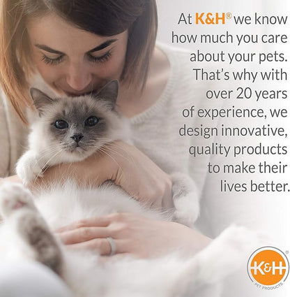 K&H Pet Products Cat Tower Tree Condo for Multiple Large Indoor Cats, Modern Cute Multi-Level Hammock Bed, Kitten & Adult House Activity Cave Large Cozy Hideaway - 3 Level Denim 22 X 30in