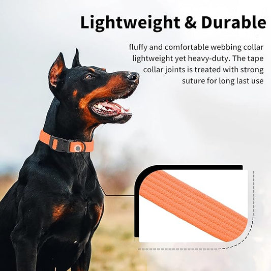 lynxking Dog Collar Soft Padded Breathable Cotton Solid Color Strong Adjustable Pet Collar for Little Puppy