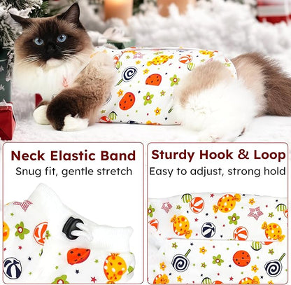 Cat Recovery Suit for Spay Abdominal Wounds, Breathable Cat Onesie for Cats After Surgery Female, Kitten Surgical Recovery Suit Female Cone of Shame Alternative for Cats Anti Licking