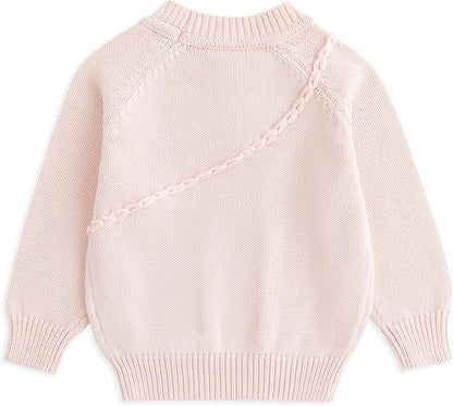 Simplee kids Baby Girl Knit Sweater with Bear in The Pocket Toddler Pullover Sweater Cute Fall Winter Clothes