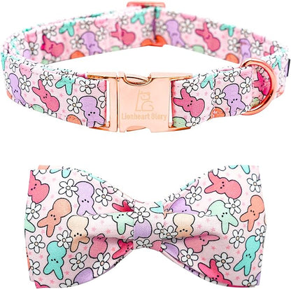 Lionheart Glory Easter Day Dog Collar with Bowtie for Large Dogs, Rabbits