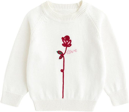 Simplee kids Baby Girl Knit Sweater with Bear in The Pocket Toddler Pullover Sweater Cute Fall Winter Clothes