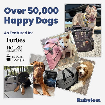 The Original Doggy Bag™ - Complete Dog Travel Bag for Supplies with 2 BPA-Free Travel Dog Bowls & 2 Pet Food Containers - Traveling Kit for Road Trips, Camping, Weekend Away or Doggy Gift: Paw Print