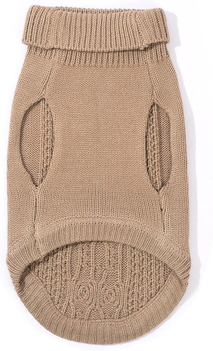 Stretchy Cat Sweater - 17 Colors & 6 Sizes | Snug Winter-Ready Knit for Boy/Girl Cats & Kittens(Khaki, X-Small)