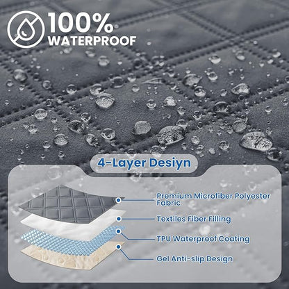Waterproof Dog Bed Cover, Non-Slip Dog Blanket for Couch, Couch Covers for Dogs Washable, Pet Blanket for Furniture, Pet Bed Mat for Sofa, Car, Pet Supplies (82x102 Inch, Dark Grey)