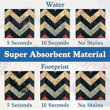 Vintage Plaid Pet Food Mat for Cats and Dogs–Christmas Stocking Absorbent Quick Dry Feeding Placemat, Non Slip Rubber Base, Waterproof Bowl Mat for Indoor Use, Pet Supplies 12"x20"