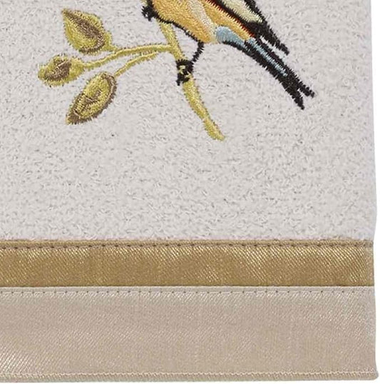 Avanti Linens - Fingertip Towel, Soft & Absorbent, Nature Isnpired Bathroom Decor (Gilded Birds Collection)