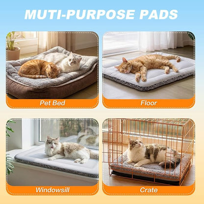 Self Warming Cat Bed, Reversible Warming Cooling Cat Bed, Winter Warm Cats Pad & Summer Cooling Cats Mat, Soft Pet Mat for Kitty & Small Dogs, Perfect for Crates, Kennels, Beds, Sofas, Gray, 24"x36"